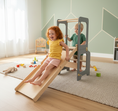 Creative towers slide and blackboard – handcrafted kids’ furniture