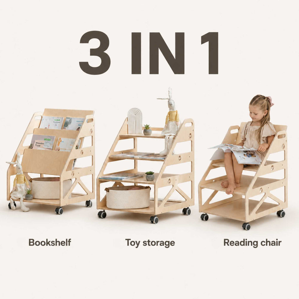 Leg&Go 3-i-1 reol på hjul