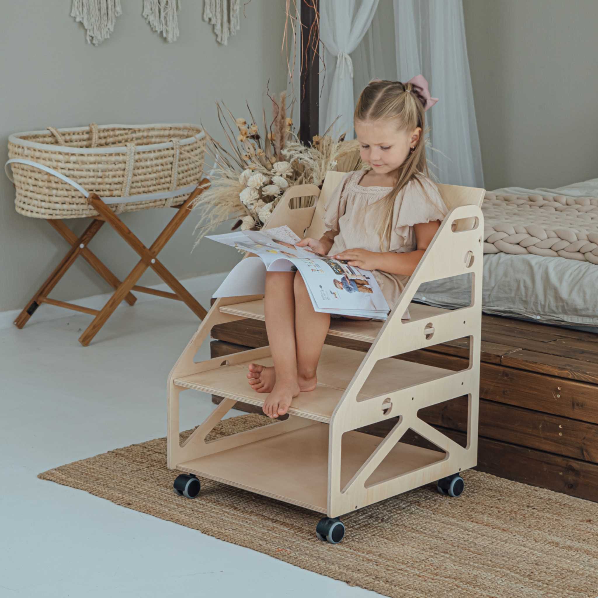 Leg&Go 3-i-1 reol med hjul til børn