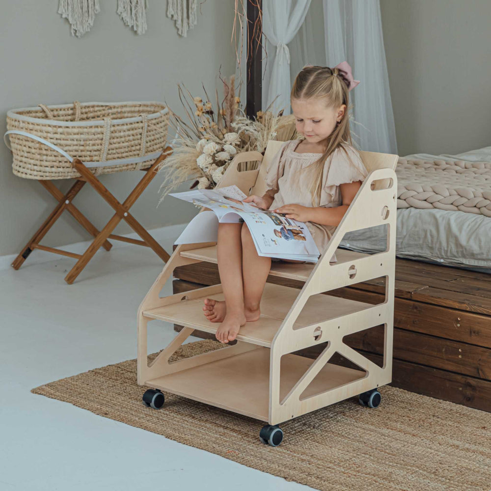 Leg&Go 3-i-1 reol med hjul til børn