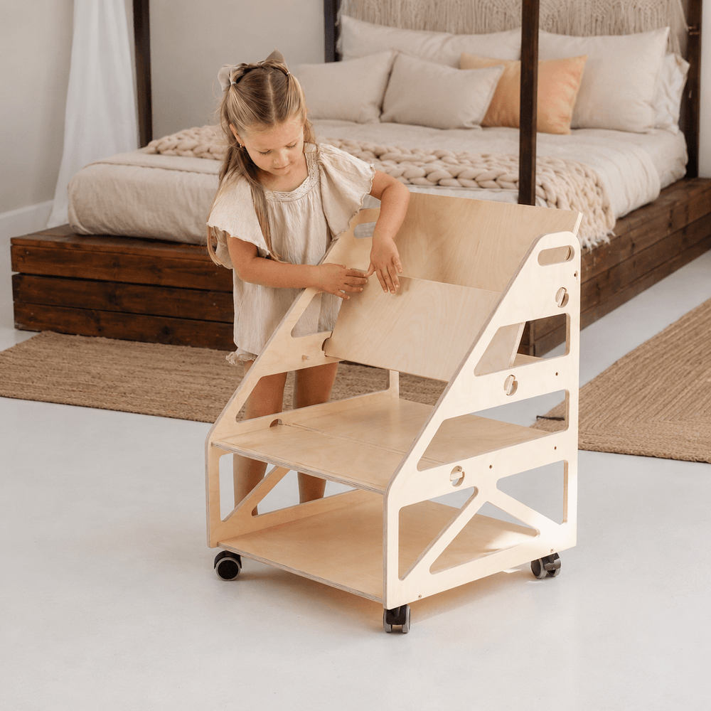 Leg&Go børnebogreol med hjul og 3-i-1 funktion