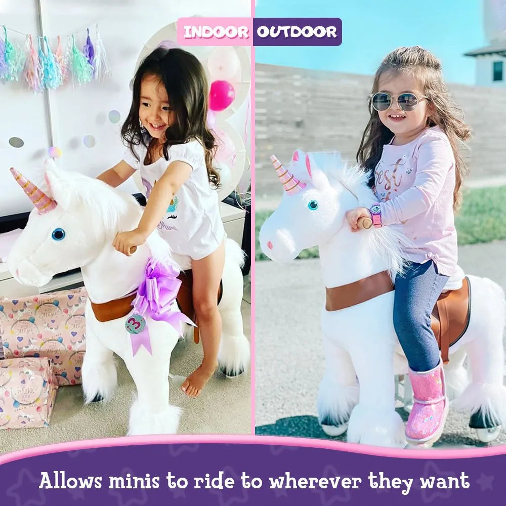 Riding Unicorn Model u - 3 to 5 Years - White - Ponycycle - Riding Horses