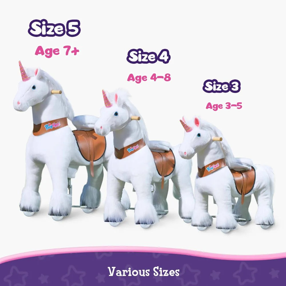 Riding Unicorn Model u - 4 to 8 Years - White - Ponycycle - Riding Horses
