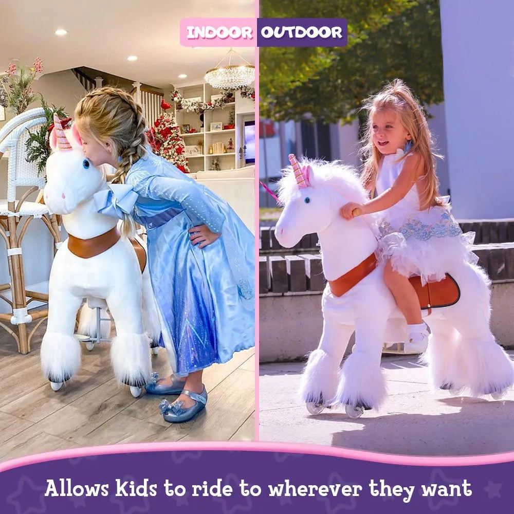 Riding Unicorn Model u - 4 to 8 Years - White - Ponycycle - Riding Horses