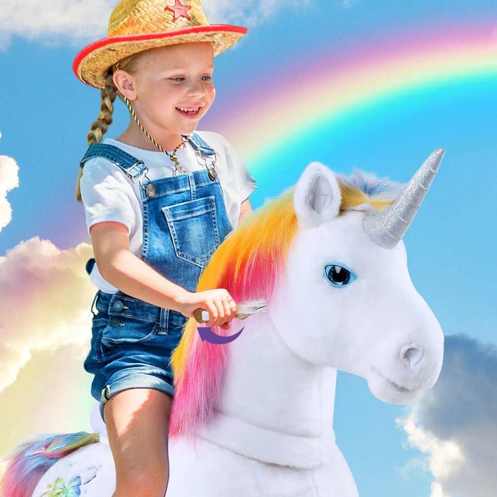 Riding Unicorn Model x - 4 To 8 Years - Rainbow - Ponycycle - Riding Ponies