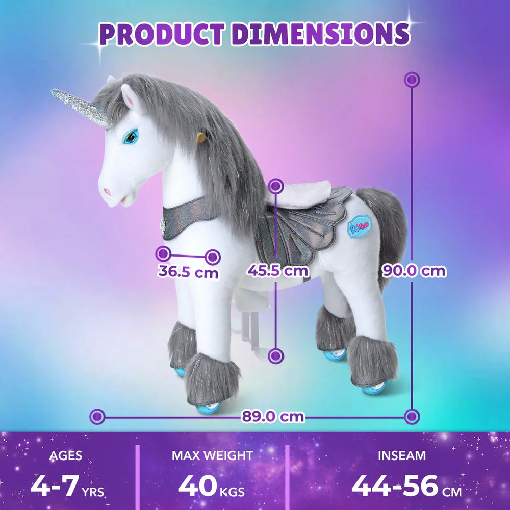Jazdecký Jednorožec - Sivý - Model y - Jazdecké Koníky - Ponycycle