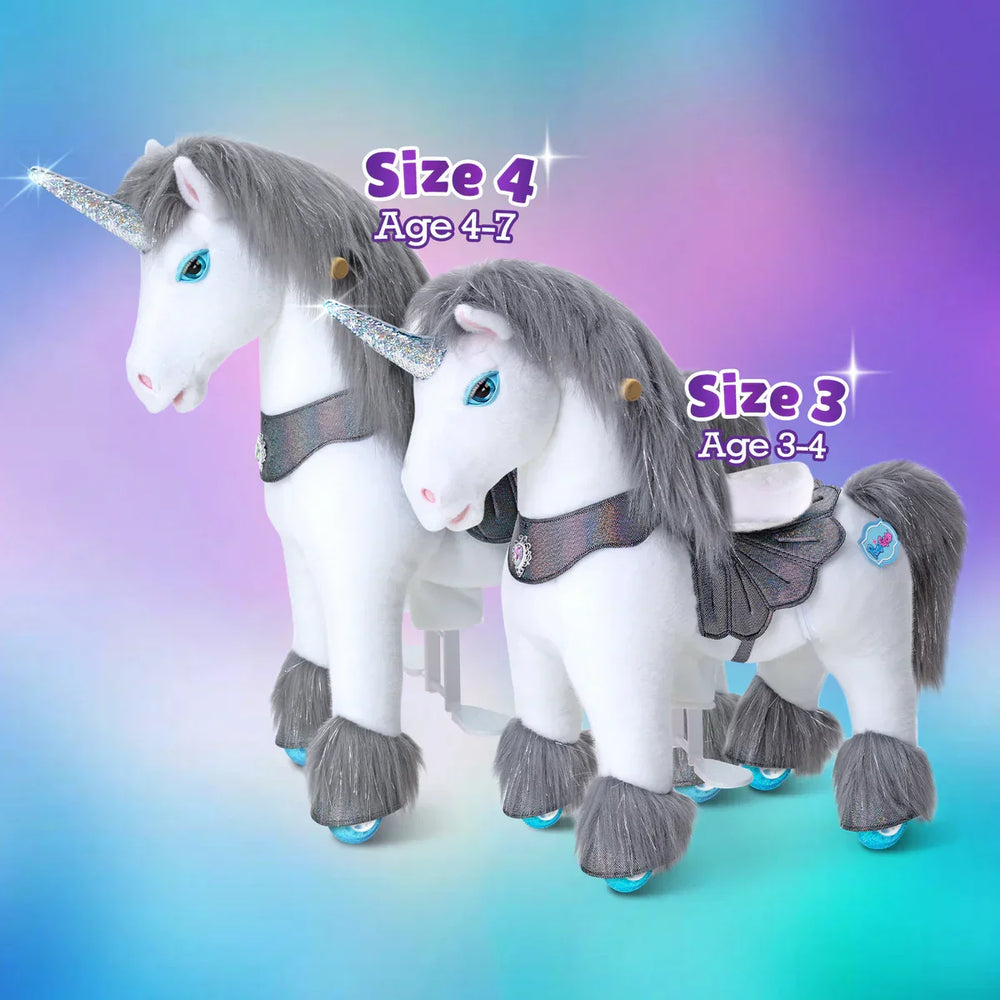 Jazdecký Jednorožec - Sivý - Model y - Jazdecké Koníky - Ponycycle