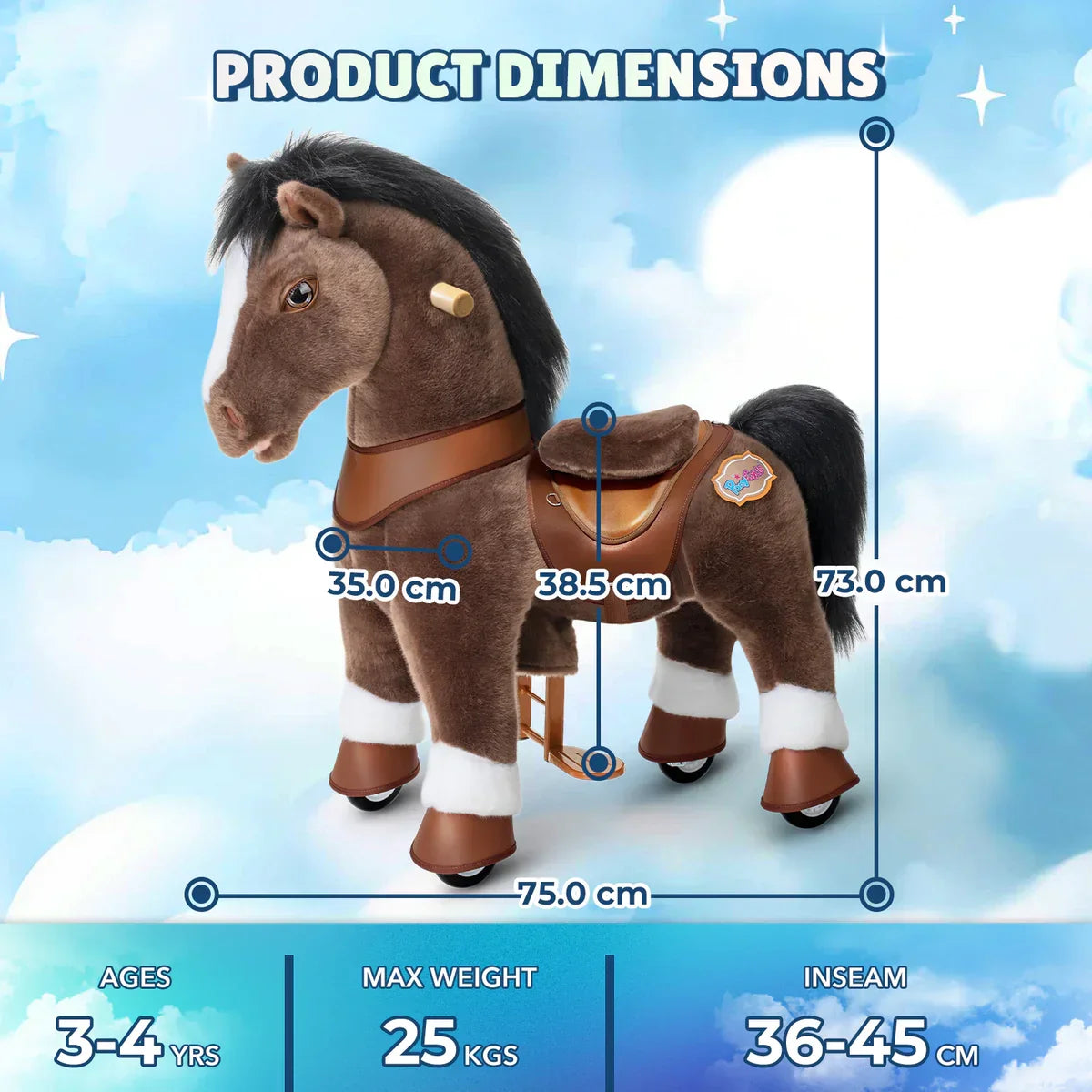 Jazdecký Koník - čokoládovo Hnedý - Model y - Jazdecké Koníky - Ponycycle
