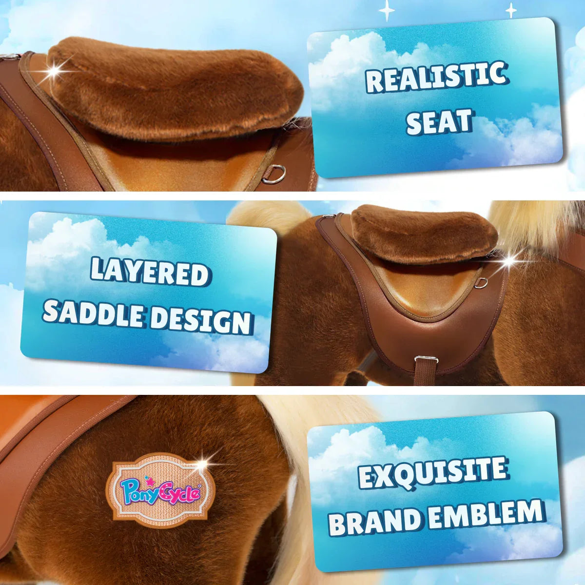 Ride-On Horse - Brown - Model y - Ride-On Horses - Ponycycle
