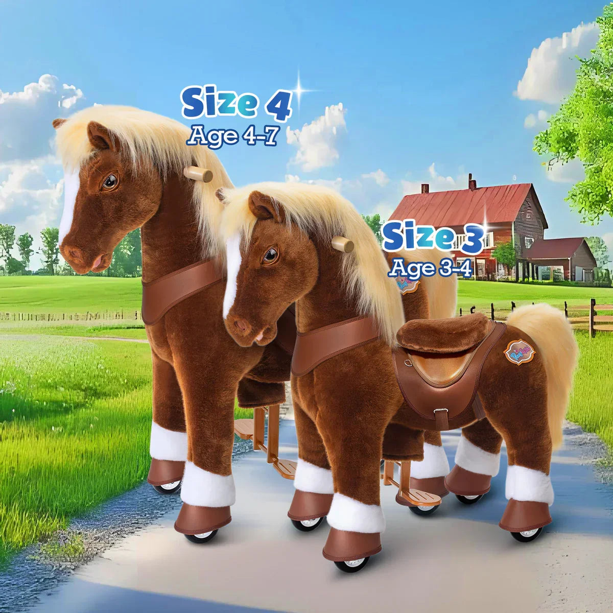 Ride-On Horse - Brown - Model y - Ride-On Toys - Ponycycle