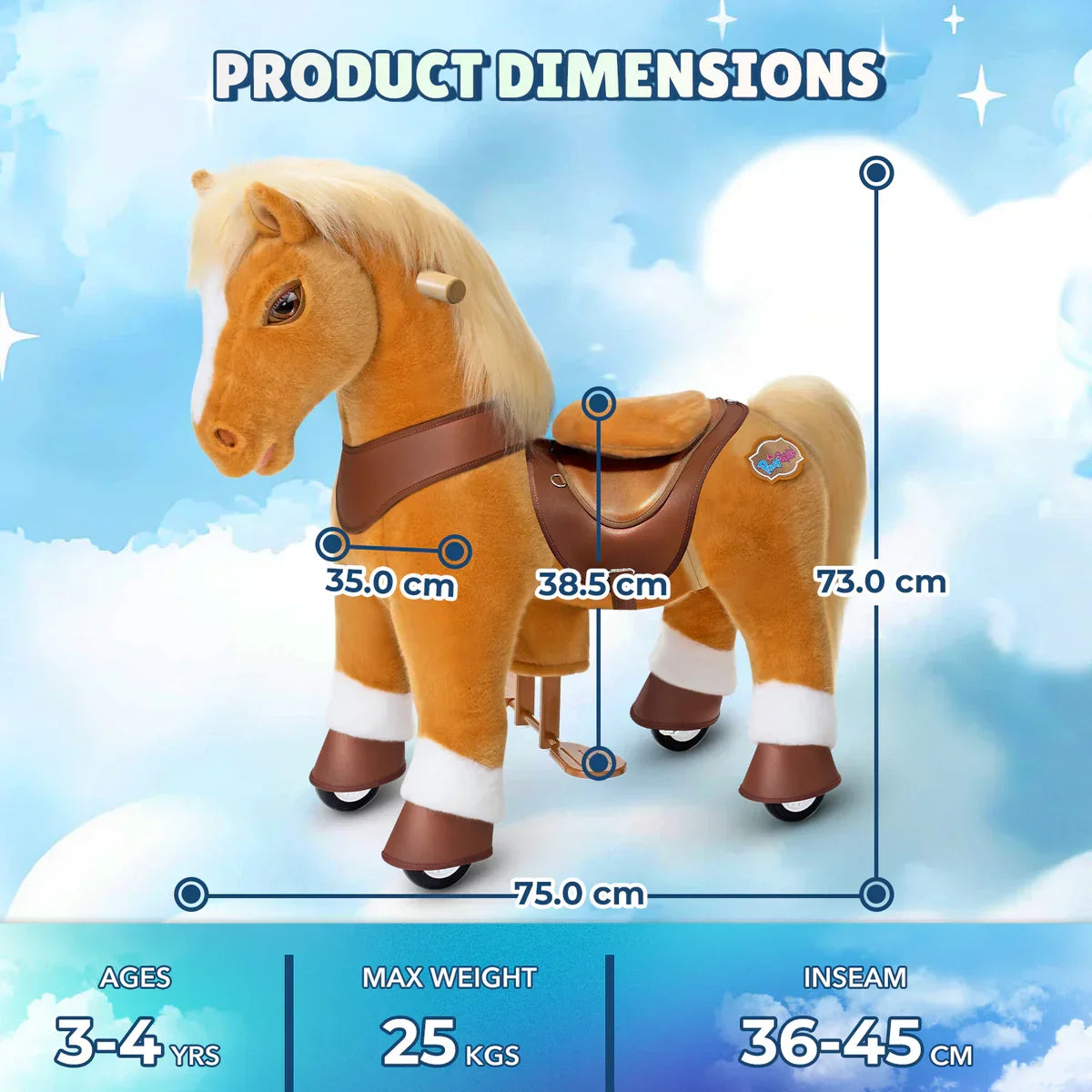 Jazdecký Koník - Svetlohnedý - Model y - Jazdecké Koníky - Ponycycle