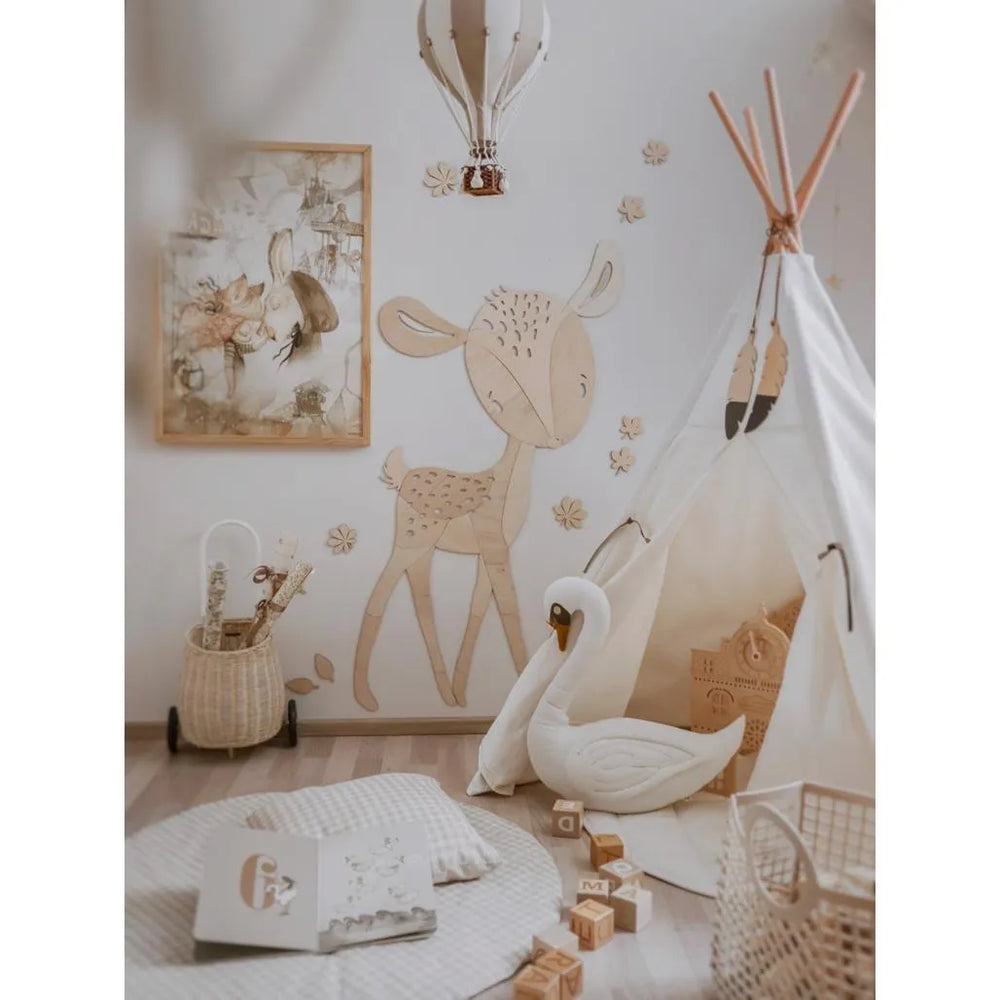 Cerf - Décoration murale en bois de la collection Animaux de la forêt Taille m - 140cmx78cm - Mur - À découper maintenant