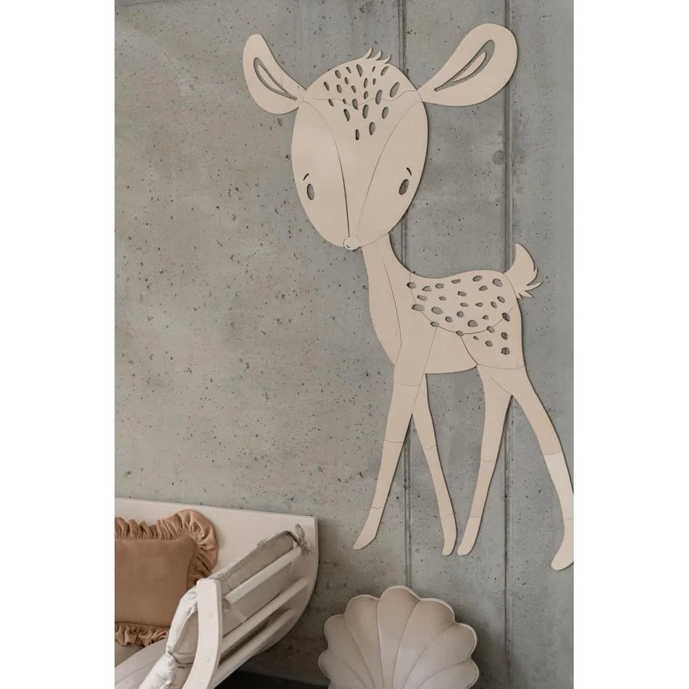 Cerf - Décoration murale en bois de la collection Animaux de la forêt Taille m - 140cmx78cm - Mur - À découper maintenant