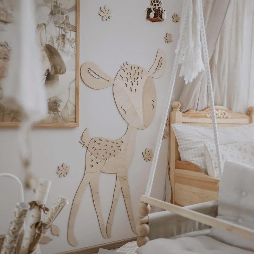 Deer - Wooden Wall Decoration from the Forest Animals Collection Xl - 160cmx89cm - Wall - Cut It Now