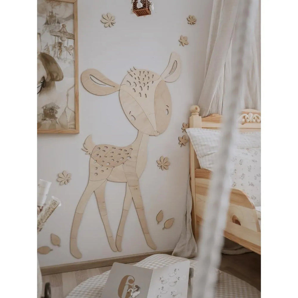 Deer - Wooden Wall Decoration from the Forest Animals Collection Xl - 160cmx89cm - Wall - Cut It Now