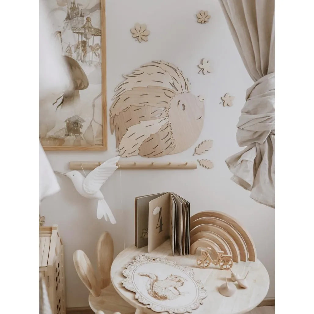 Erizo - Decoración de pared de madera de la colección Animales del Bosque m - 45cmx46cm - Pared - Recortar ahora