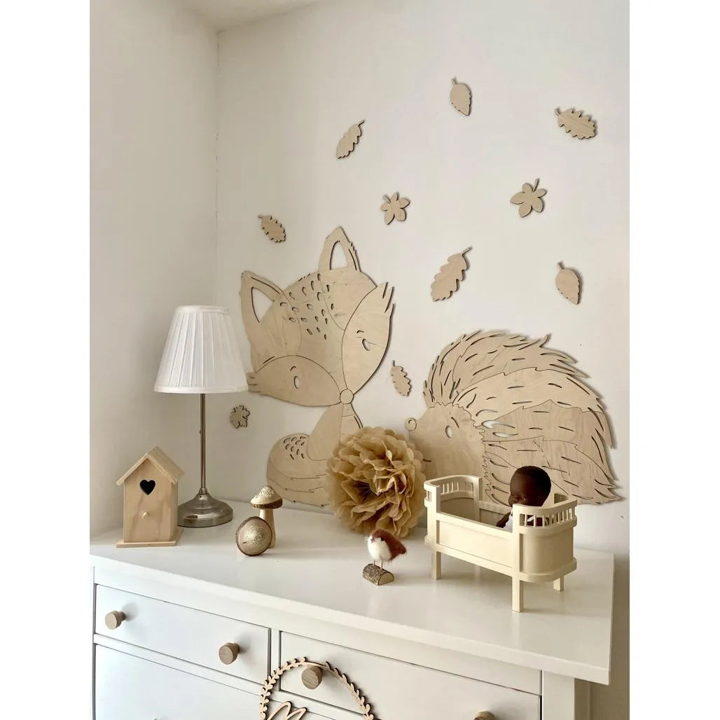 Erizo - Decoración de pared de madera de la colección Animales del Bosque m - 45cmx46cm - Pared - Recortar ahora