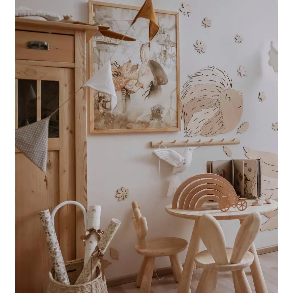 Erizo - Decoración de pared de madera de la colección Animales del Bosque con - 39cmx40cm - Pared - Recortar ahora