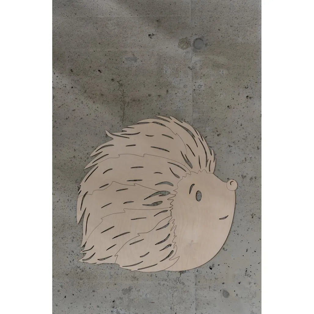 Erizo - Decoración de pared de madera de la colección Animales del Bosque con - 39cmx40cm - Pared - Recortar ahora