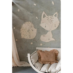 Erizo - Decoración de pared de madera de la colección Animales del Bosque con - 39cmx40cm - Pared - Recortar ahora