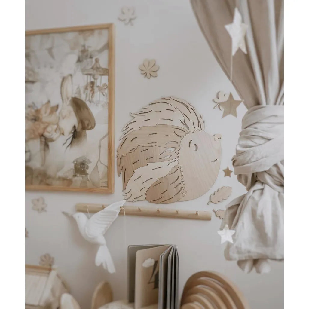 Erizo - Decoración de pared de madera de la colección Animales del Bosque con - 39cmx40cm - Pared - Recortar ahora
