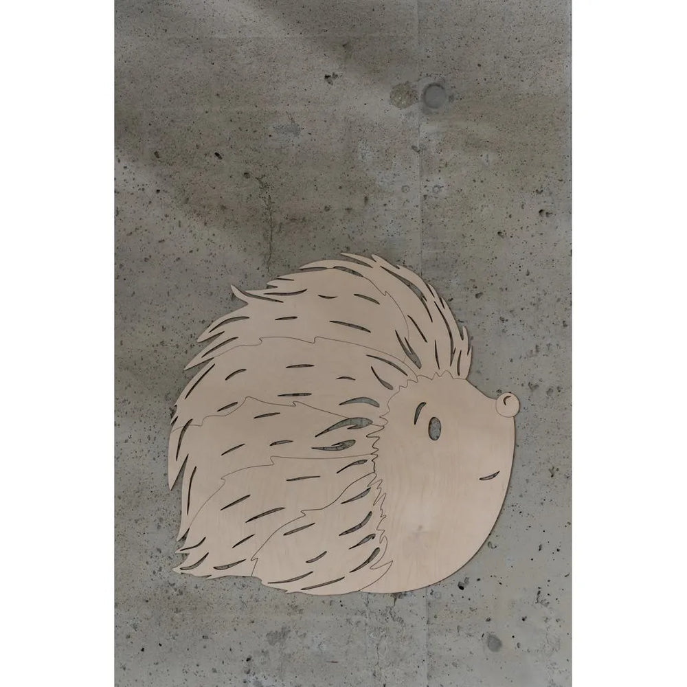 Erizo - Decoración de pared de madera de la colección Animales del Bosque XL - 57cmx56cm - Pared - Recortar ahora