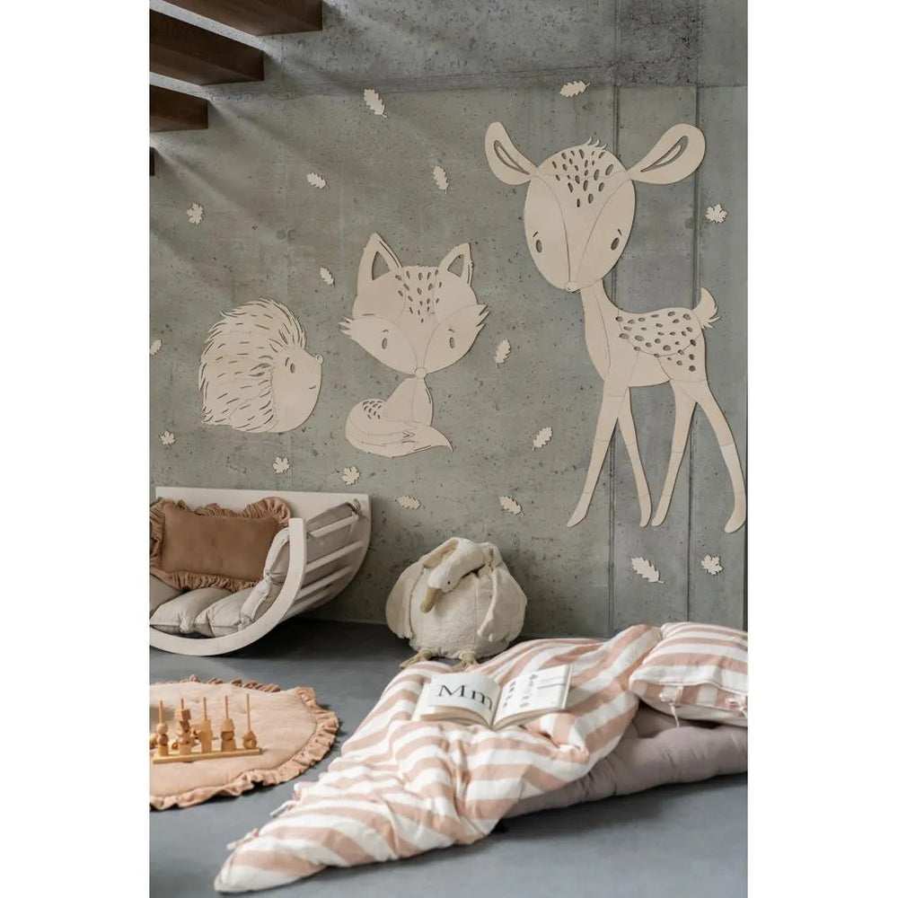 Erizo - Decoración de pared de madera de la colección Animales del Bosque XL - 57cmx56cm - Pared - Recortar ahora