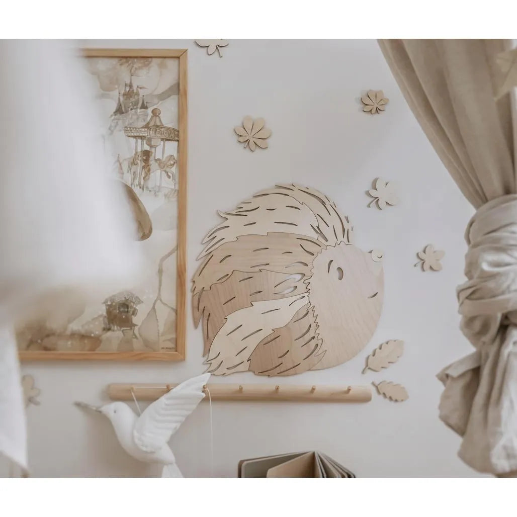 Erizo - Decoración de pared de madera de la colección Animales del Bosque XL - 57cmx56cm - Pared - Recortar ahora