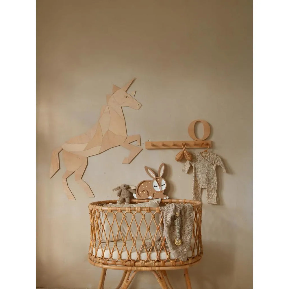 Cavallo - Unicorno - Decorazione da parete in legno - Taglia S - 65 cm x 75 cm - Parete - Taglialo ora