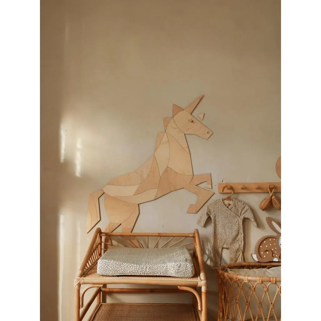 Cavallo - Unicorno - Decorazione da parete in legno - Taglia S - 65 cm x 75 cm - Parete - Taglialo ora