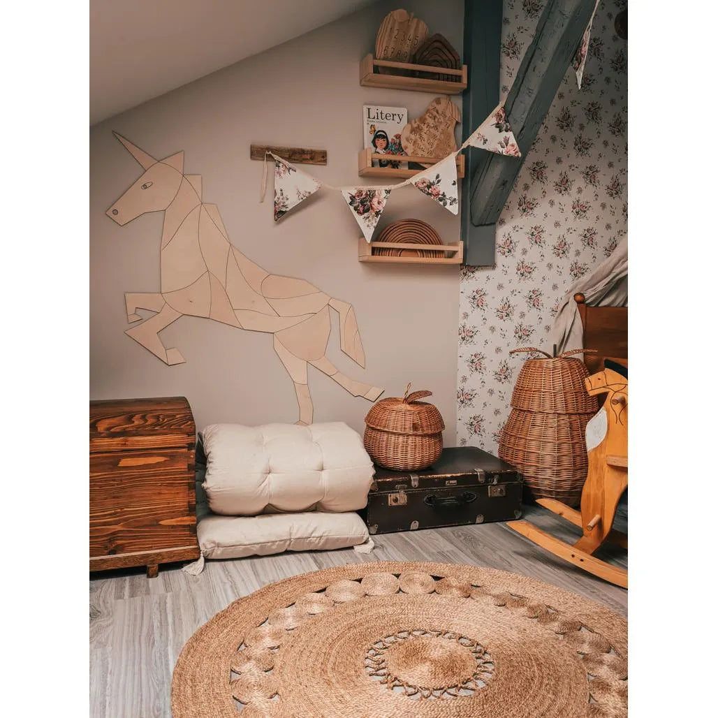 Cavallo - Unicorno - Decorazione da parete in legno - Taglia S - 65 cm x 75 cm - Parete - Taglialo ora