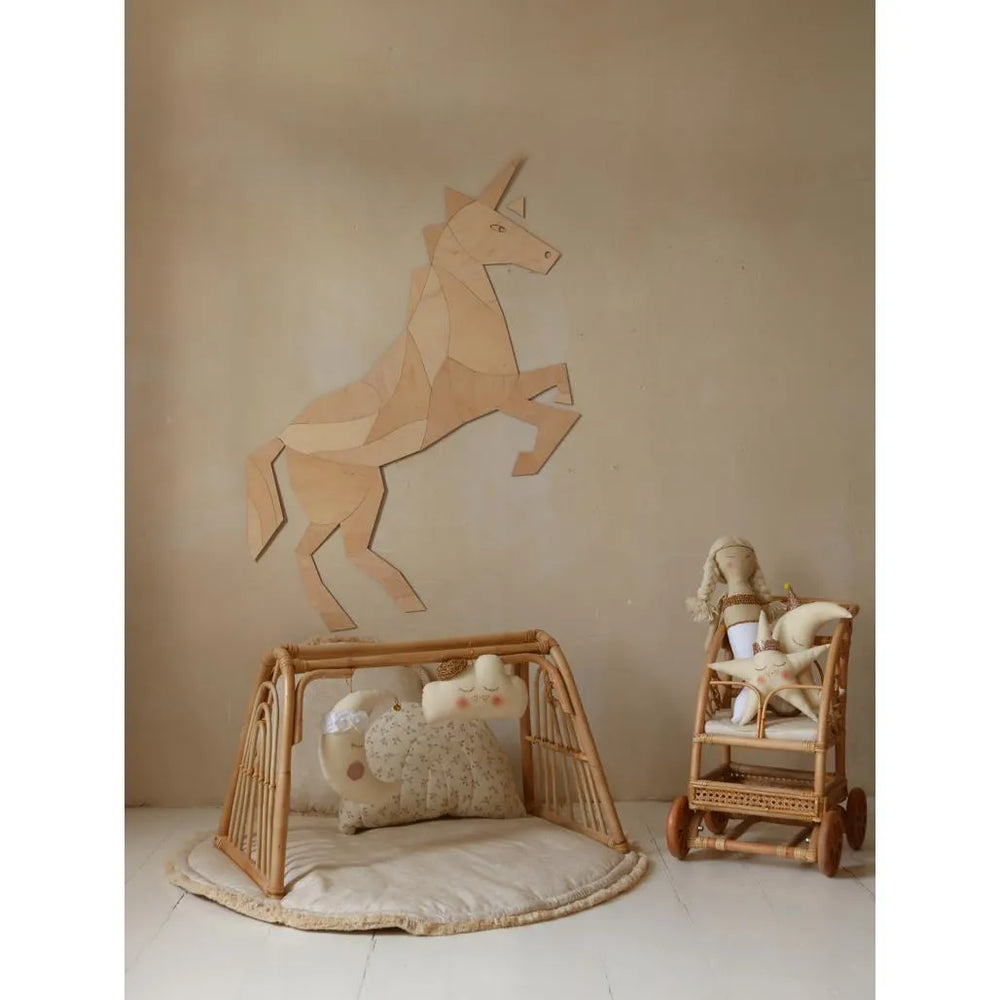 Cavallo - Unicorno - Decorazione da parete in legno - Taglia S - 65 cm x 75 cm - Parete - Taglialo ora