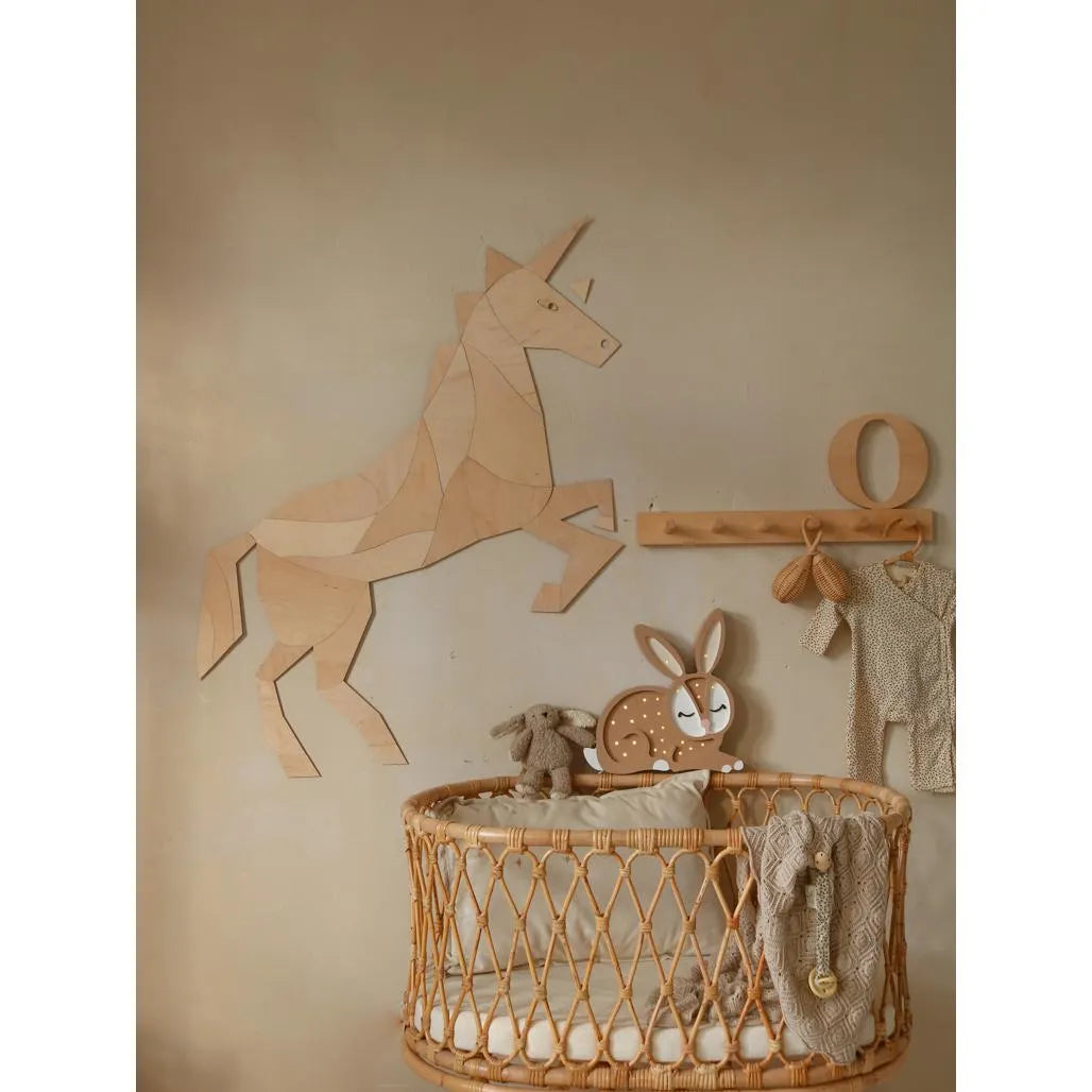 Cavallo - Unicorno - Decorazione da parete in legno - Taglia m - 93cmx110cm - Parete - Taglialo ora
