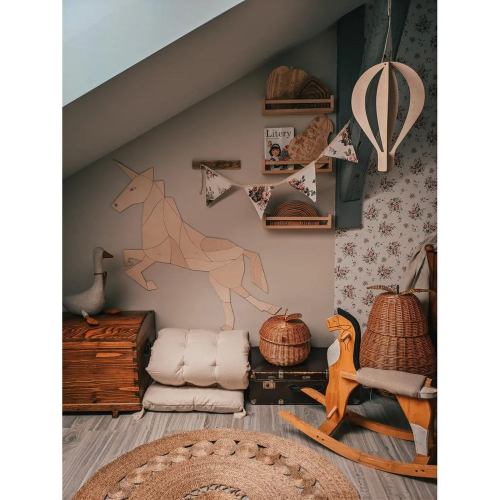 Cavallo - Unicorno - Decorazione da parete in legno - Taglia m - 93cmx110cm - Parete - Taglialo ora