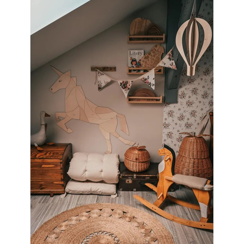 Cavallo - Unicorno - Decorazione da parete in legno - Taglia m - 93cmx110cm - Parete - Taglialo ora