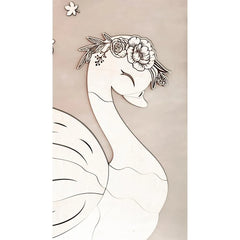 Cigno - Decorazione da parete in legno, misura S - 78 cm x 68 cm - Parete - Taglialo ora