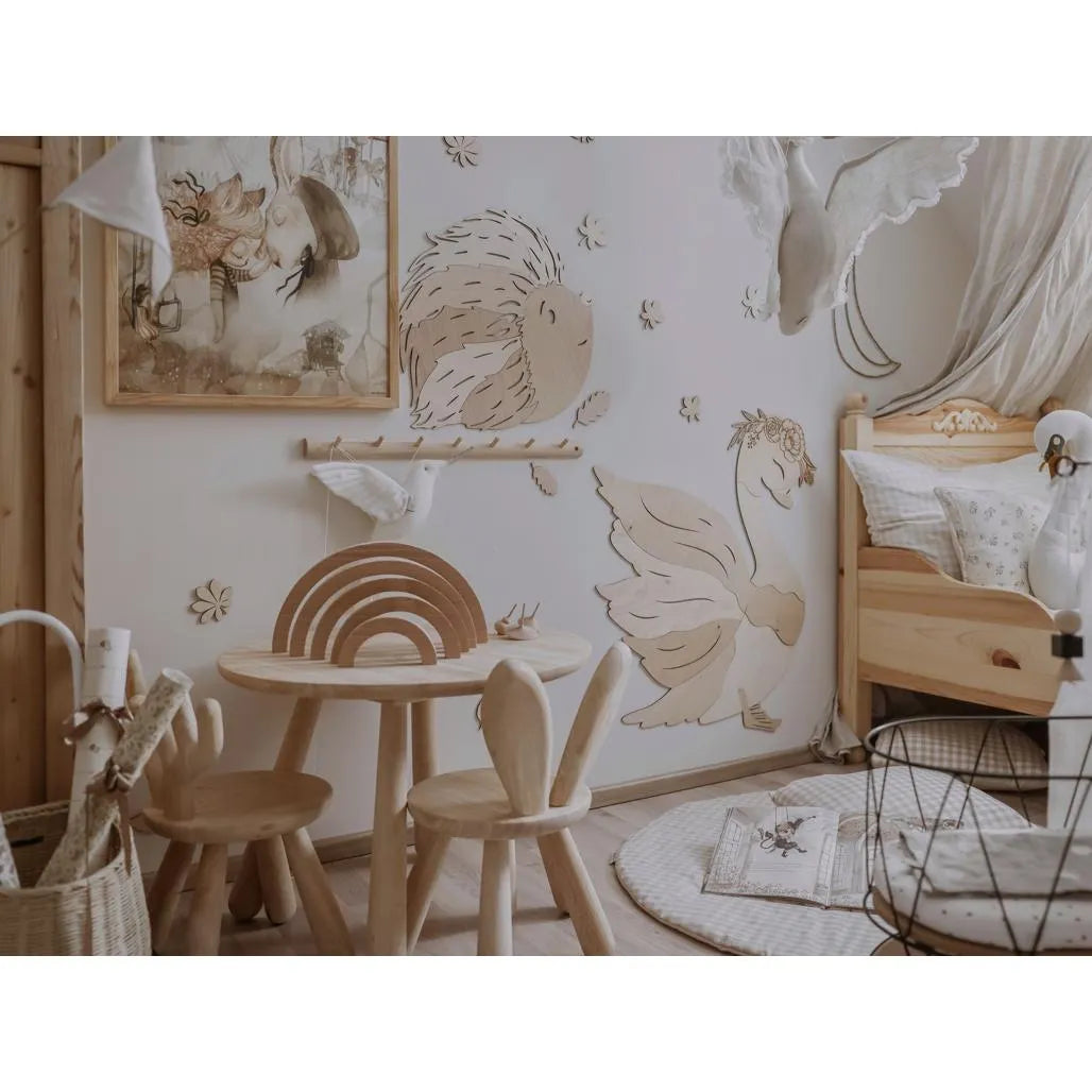 Cigno - Decorazione da parete in legno Misura m - 90cmx80cm - Parete - Taglialo ora