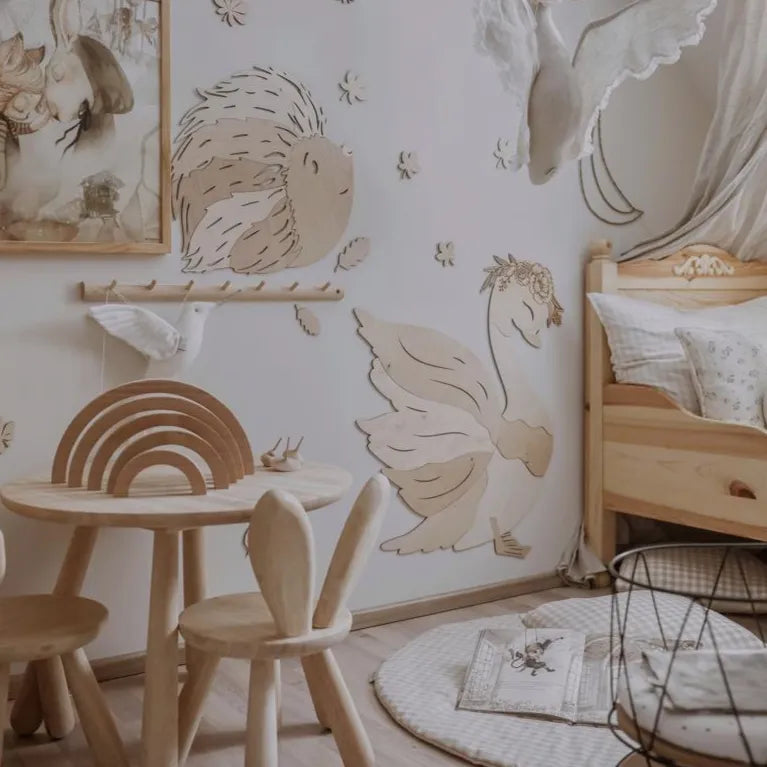 Cigno - Decorazione da parete in legno Misura m - 90cmx80cm - Parete - Taglialo ora