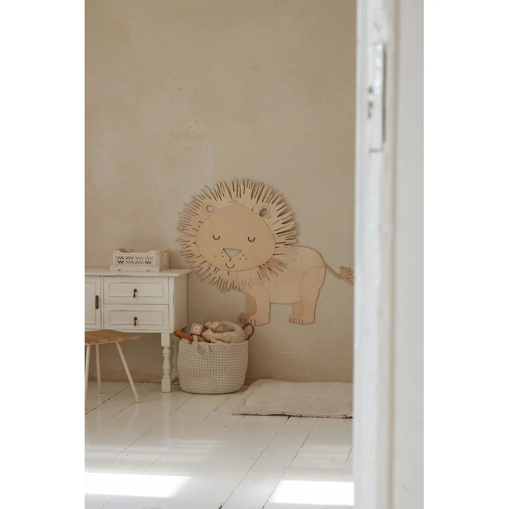 Lev - Drevená Nástenná Dekorácia v Safari štýle Veľkosť s - 65cmx75cm - Nástenná - Cut It Now