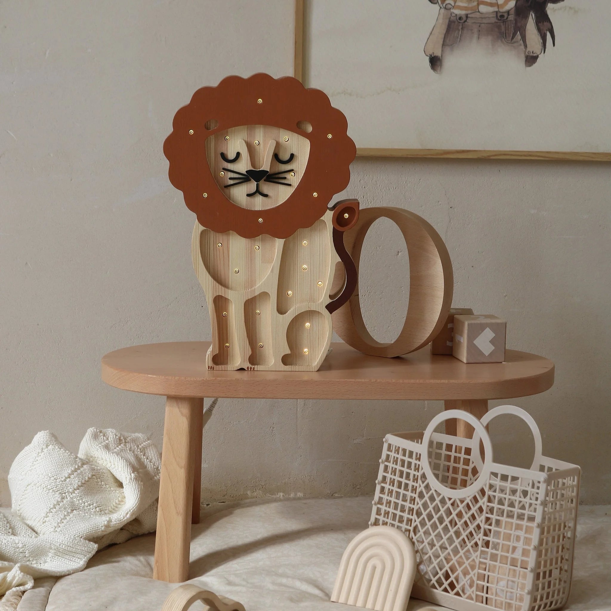 Lion Lamp - Wooden Lamps - Little Lights