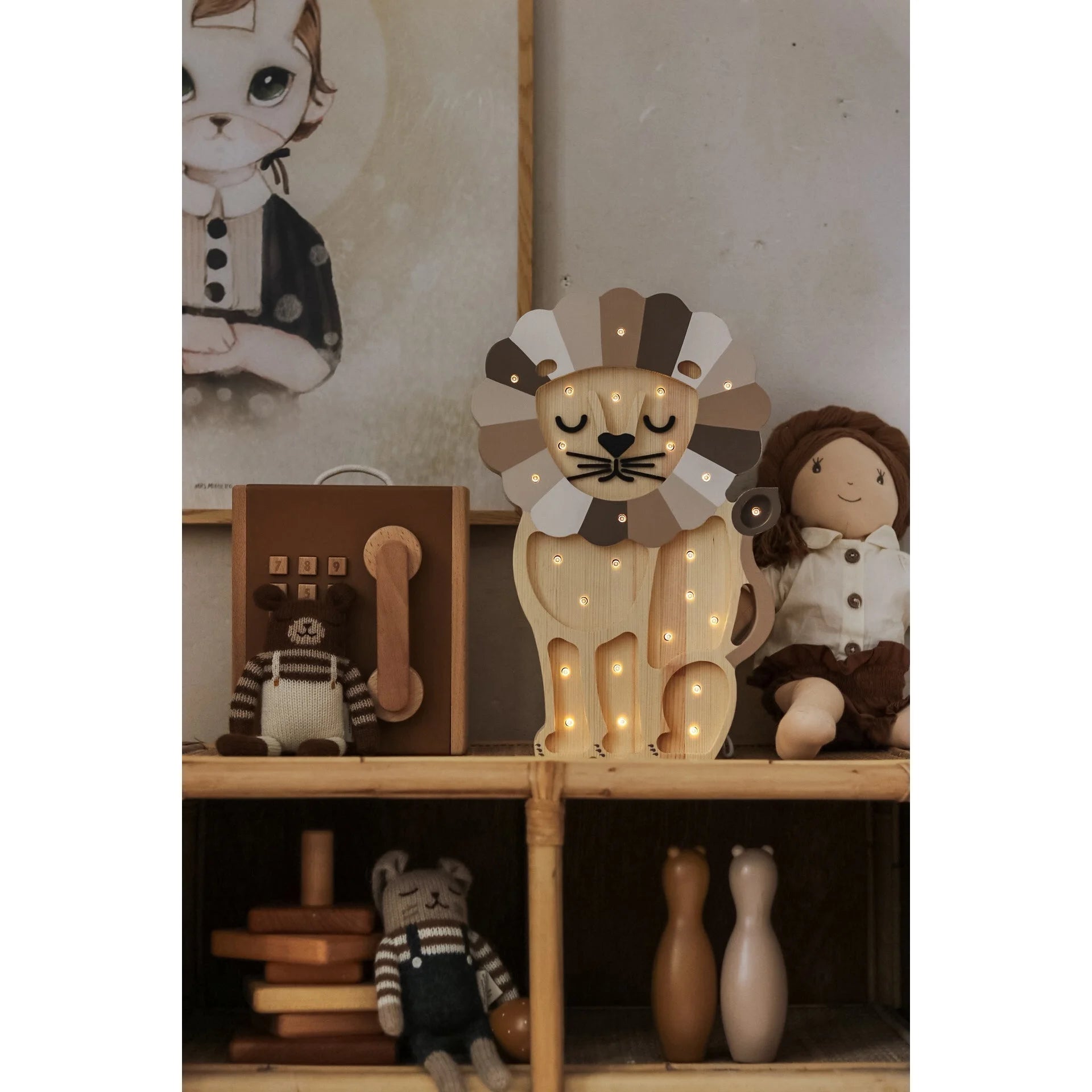 Lion Lamp - Wooden Lamps - Little Lights