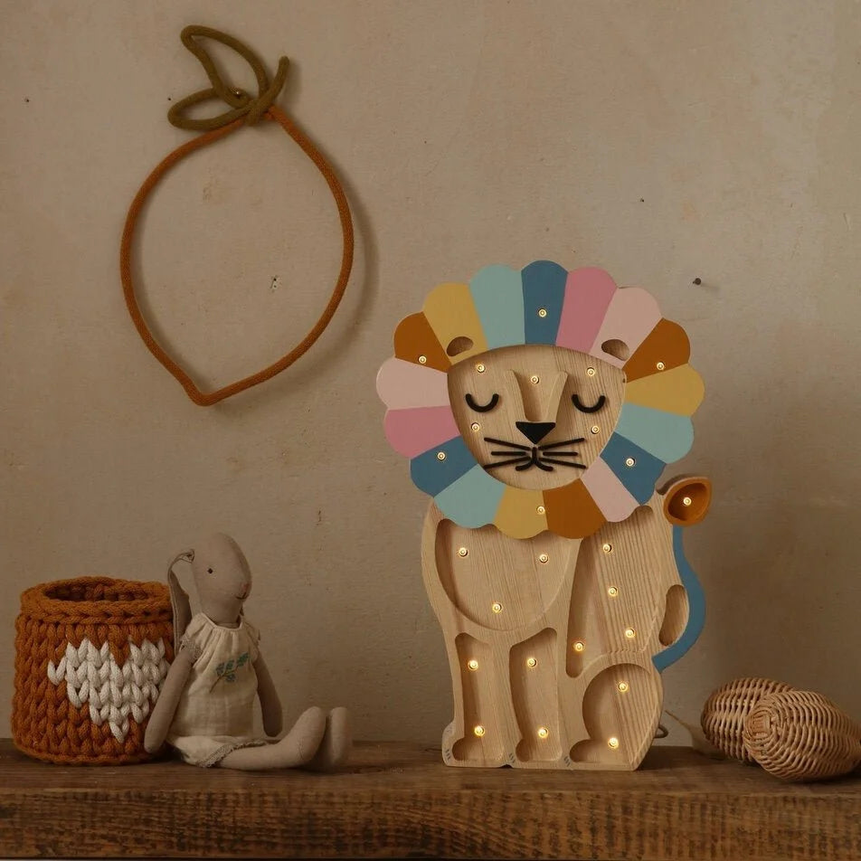 Lion Lamp - Wooden Lamps - Little Lights