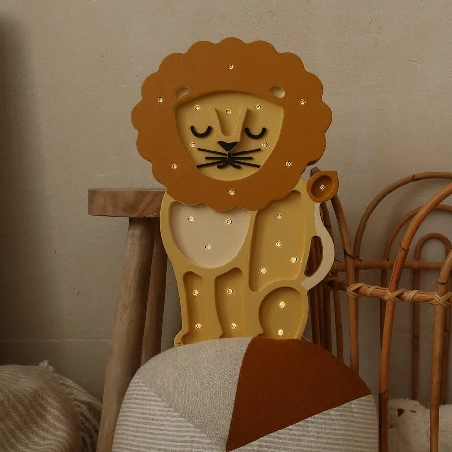 Lion Lamp - Wooden Lamps - Little Lights