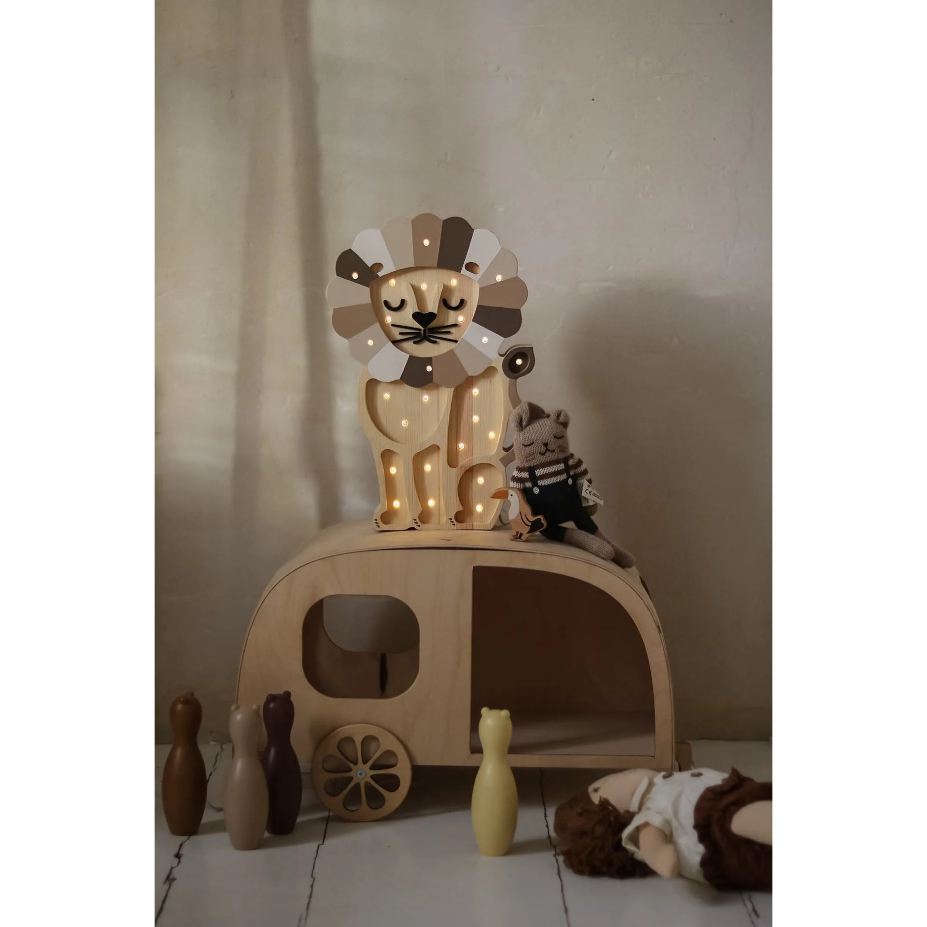Lion Lamp - Wooden Lamps - Little Lights