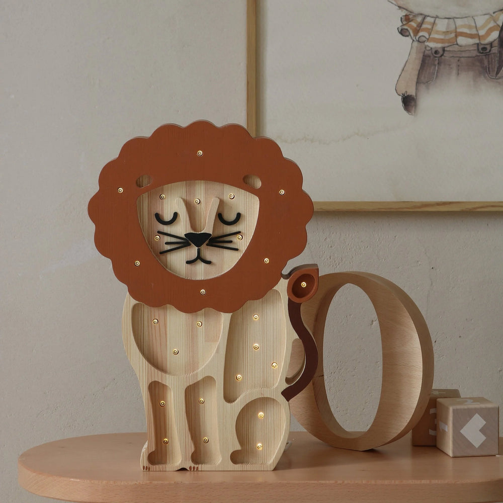 Lion Lamp - Wooden Lamps - Little Lights