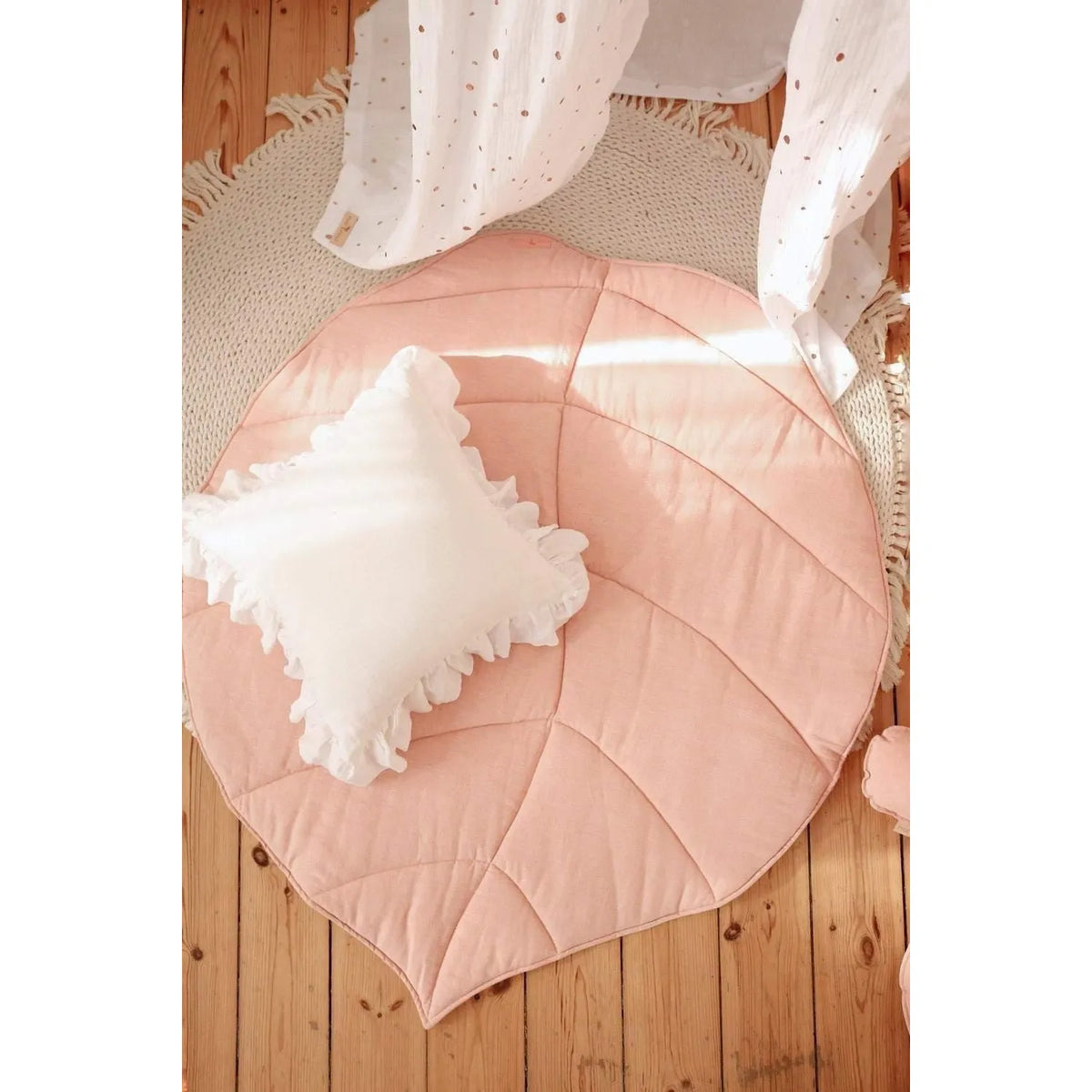 Svetloružová ľanová Podložka v Tvare Listu - Moi Mili - Podložky