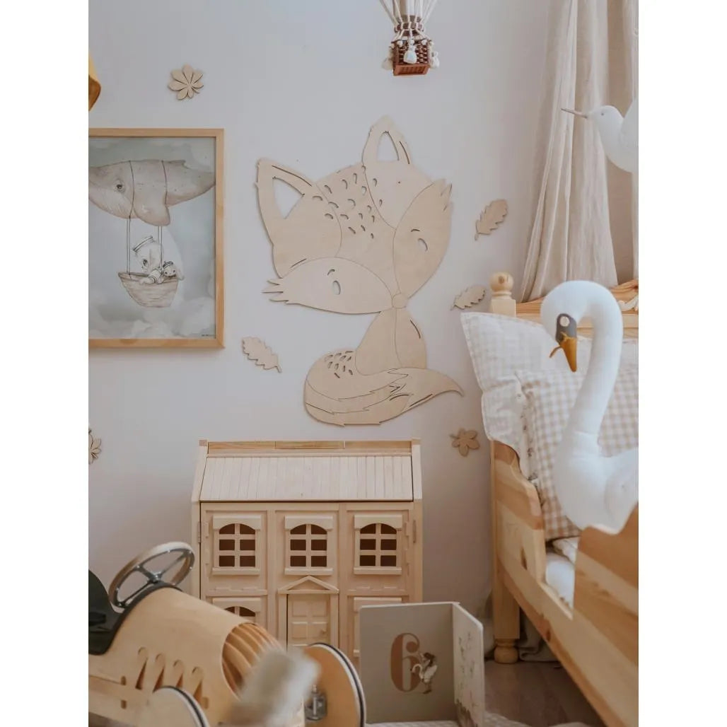 Zorro - Decoración de pared de madera de la colección Animales del Bosque Tamaño s - 65cmx42cm - Pared - Recortar ahora