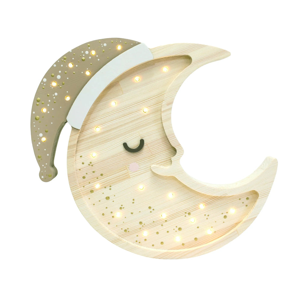 Moon Cappuccino Lamp - Little Lights - Wooden Lamps