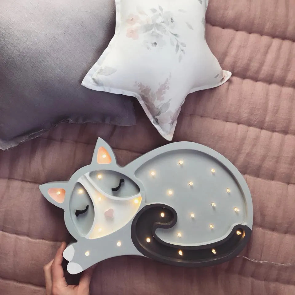 Cat Lamp - Little Lights - Wooden Lamps