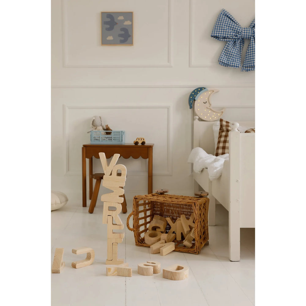 Malá Písmena - Dřevěná Abeceda - Dřevěné Hračky - Little Lights